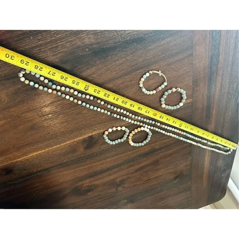 Matte bead necklace snd bracelet set